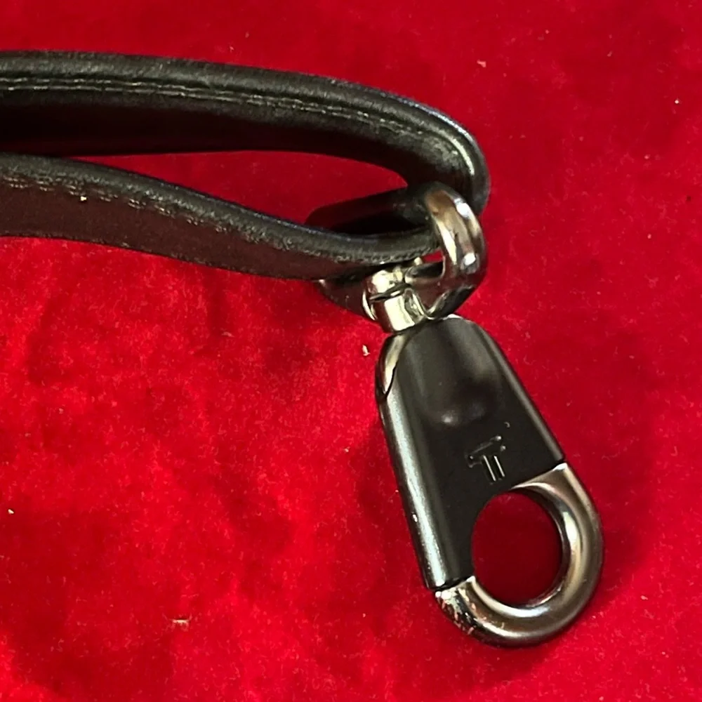 Tumi Black Leather Luggage Strap
